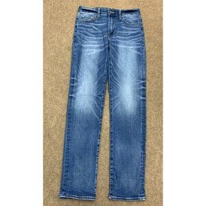 American Eagle Jeans Mens 30x34 Original Straight Next Flex Whiskered Y2K Denim